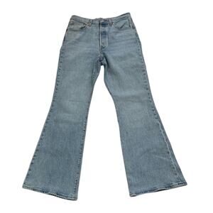 Levi’s Women’s 30 Ribcage Flare Jeans Blue Denim Wide Leg Festival Western